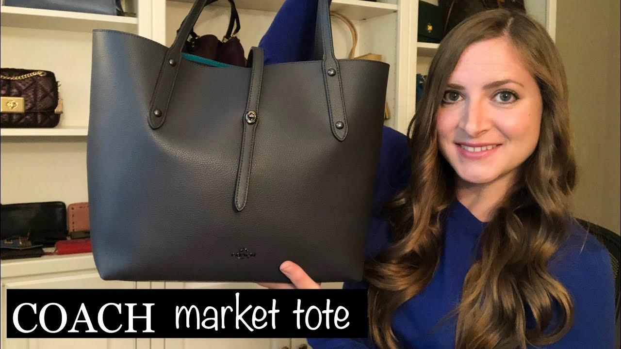 *REVIEW* Coach Market Tote! What Fits, Mod Shots - YouTube