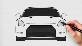 How to Draw a Nissan GTR