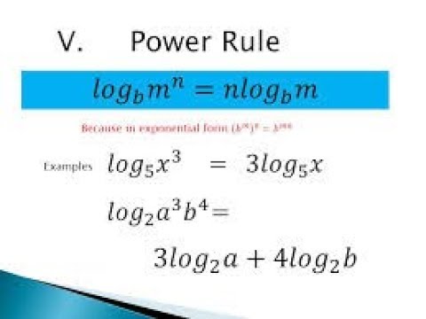 laws of Logarithms-product rule/qutient rule/power rules/ocr - YouTube