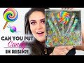 CAN YOU PUT CANDY IN RESIN?!  🍭🍬  New Series! Rainbow Lollipops & Sprinkles