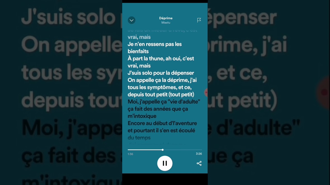 Mastu-déprime (speed up+paroles)