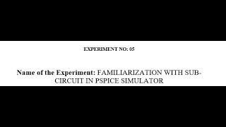 Creating Sub Circuit in PSpice