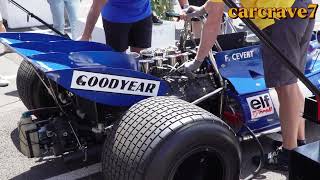 F1 Legends 70S Tyrrell 002 - Cosworth V8 Sounds Warmupon Track Action At Paul Ricard