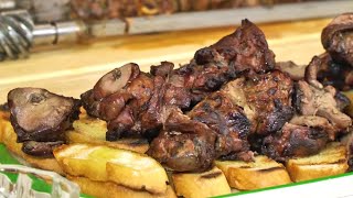 Incredible Bird liver spit roast