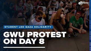 Pro-Palestinian protest at GWU continue on day 8 as tensions escalate in Israel-Hamas conflict