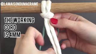 2X macrame cords square knot pattern