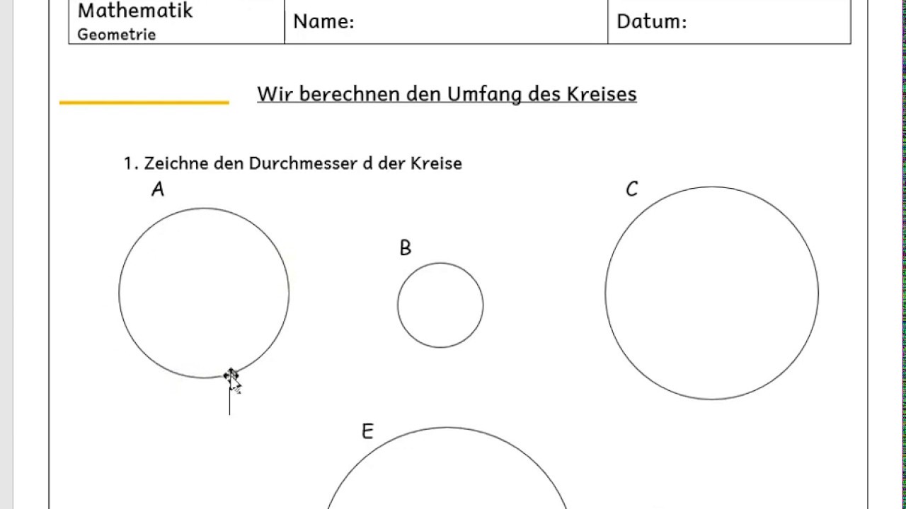Wir berechnen den Umfang mit dem Durchmesser - YouTube