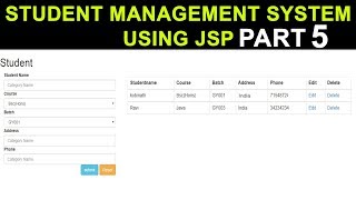 Student Management System using Jsp Part 5