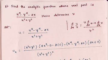 Constructing Analytic Functions from Given Real Parts - Part 3: Complex Analysis