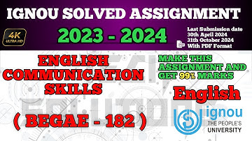 Begae 182 Solved Assignment 2023-24 In English | Begae 182 SOLVED ASSIGNMENT 2024 | Begae 182
