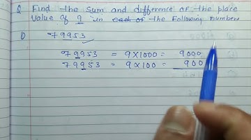 Find the sum and difference of the place value of 9 in the following numbet