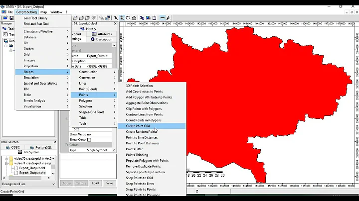 Create point grid or fishnet of specified interval for an area of interest in SAGA GIS