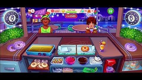 Cooking Craze Cooking a morning breakfast with donuts and milkshake.