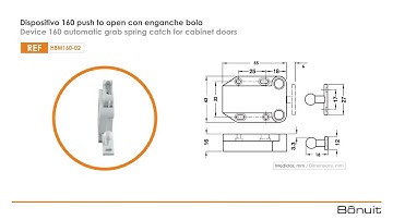 Bisagra push to open con enganche de bola -  herrajes  Madecentro