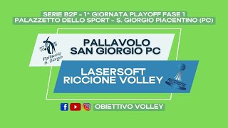 Serie B2F LIVE || Pallavolo San Giorgio PC vs Lasersoft Riccione Volley