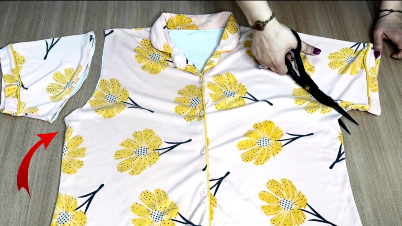 ✅💥 [DIY] Amazing idea! How to turn an old shirt into a stylish shirt ♻️ Shirt cutting and sewing ✂️