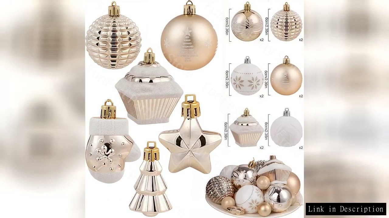 42Pcs/6cm Christmas Ball Champagne Xmas Tree Hanging Pendant Ornaments 2025 Christmas Home Decoratio