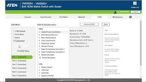 How to capture and set the customized EDID on Aten video matrix
