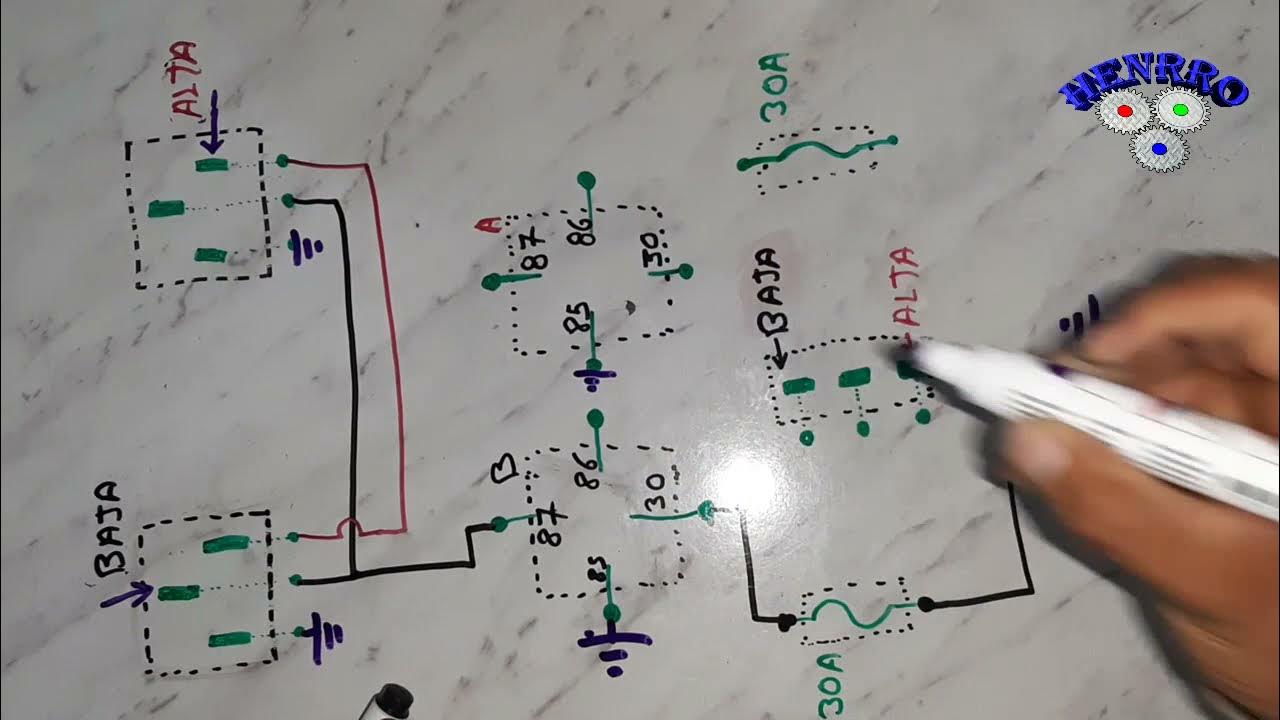 DIAGRAMA ELECTRICO DE LUCES ALTAS Y BAJAS MUY FACIL. - YouTube