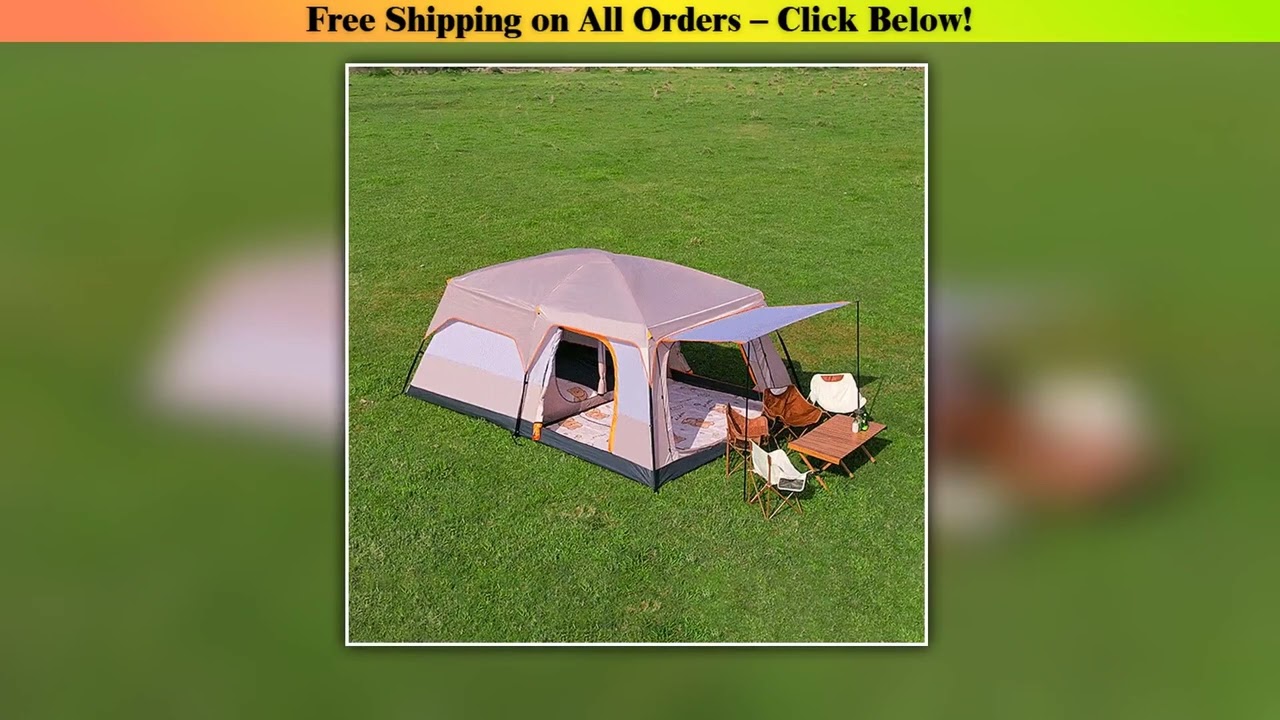 Luxury Tents For Camping Large Family Tent With Rooms 4-12 People Waterproof Two-Bedroom And