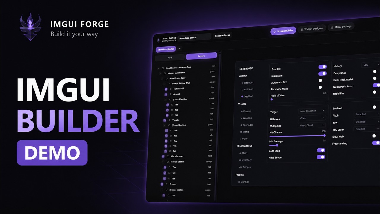 ⚙️IMGUI FORGE | How to Make Custom ImGui Interfaces Easily - YouTube