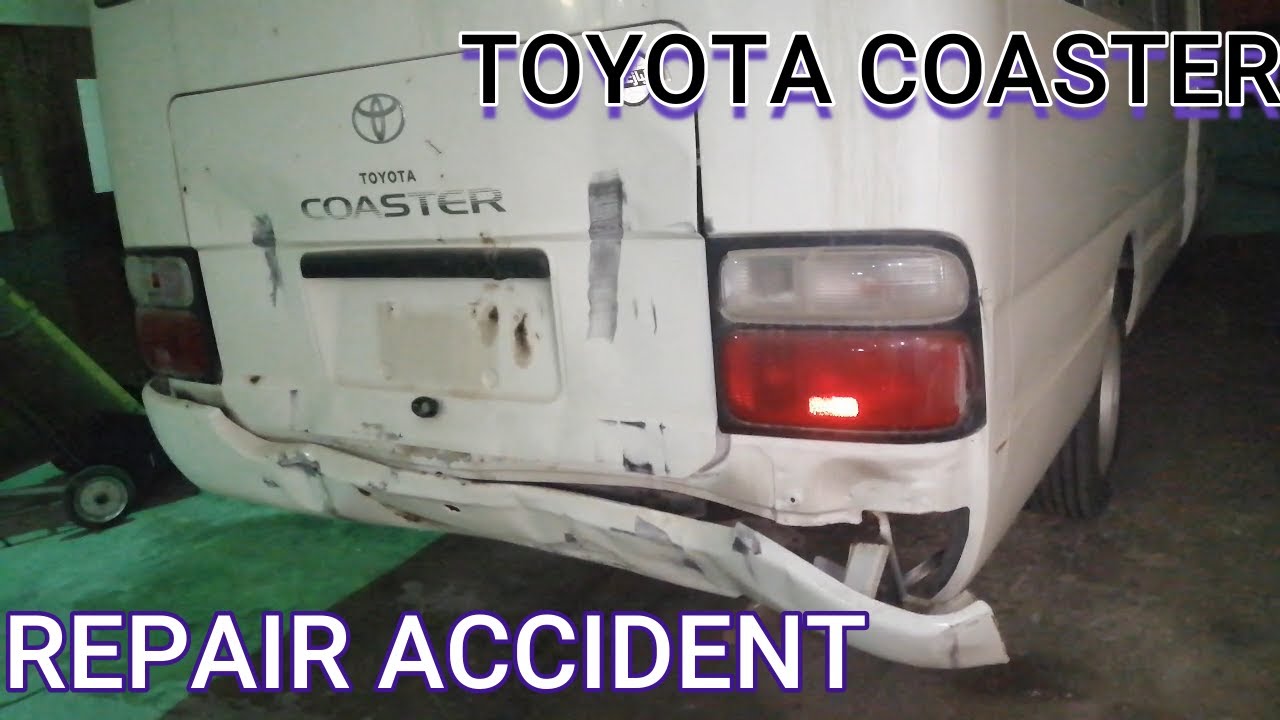 TOYOTA COASTER : REPAIR REAR BUMPER AND LIFT GATE ( Back Door) - YouTube
