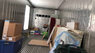 3 windows installed and sliding glass door in Shipping Container tiny house project