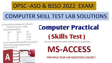 ASO 2022 Skill Test Date, ASO 2022 Skill Test Previous Year Question Solutions, MS Access Part 5