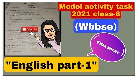 Class 8 English model activity task part 1 full solve #wbbse