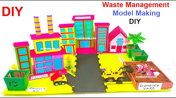 waste management model making (city and factory) using card board - science project | howtofunda