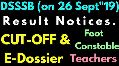 #DSSSBResultNotices CUT-OFF | E-Dossiers | Recruitments Complete..| Umesh Bhardwaj