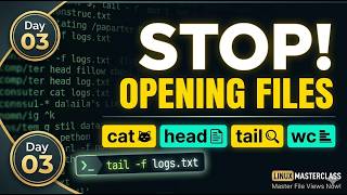 Linux Commands Tutorial Day 03 | File Viewing & Editing (cat, head, tail, wc) | WSL