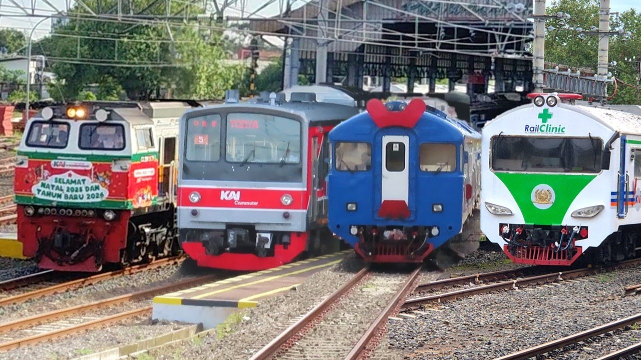 PASUKAN KERETA API PADATI STASIUN KOTA SOLO !! Kereta Argo, Lokomotif Spesial, KRL INKA, KRL JR 205