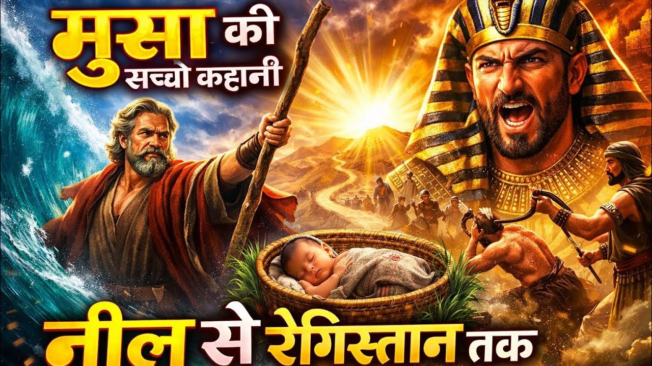 मूसा की सच्ची कहानी | नील से रेगिस्तान तक | Bible Story in Hindi | Moses Story