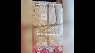 Luxury Fitted Sheets Elastic Bed Skirt Set King Queen 100% Polyester Bedding Set