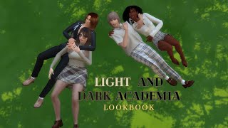 Light and Dark Academia Lookbook | Sims 4 CAS | Sims 4 CC Showcase | Dark Academia Fashion | CC list