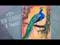 ACRYLIC PAINTING TUTORIAL [ STEP BY STEP FANTASY PAINTING WITH PEACOCK