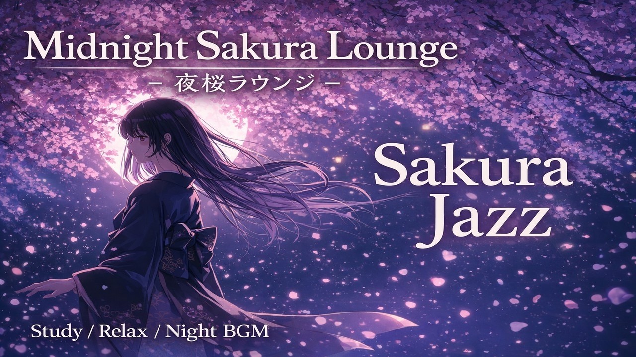 Midnight Sakura Lounge – 夜桜ラウンジ – | Sakura Jazz & Lo-Fi Chill for Study / Relax / Night Drive