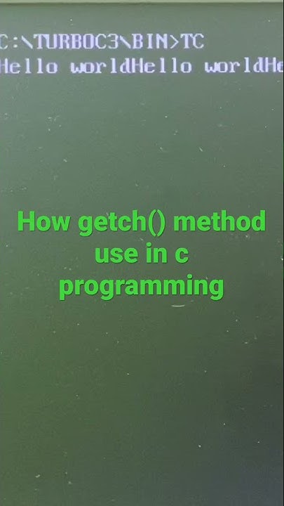 How getch() method use in c programming #c #programming #getch #getch ...