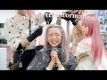 getting my hair done in japan! pink hair transformation 🍓🎀