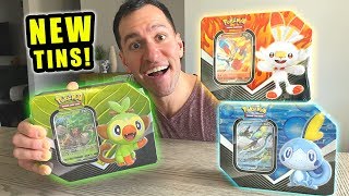 *NEW POKEMON CARDS TINS IN STORES!* Opening EVERY Galar Partners Tin! (Grookey, Scorbunny, Sobble)