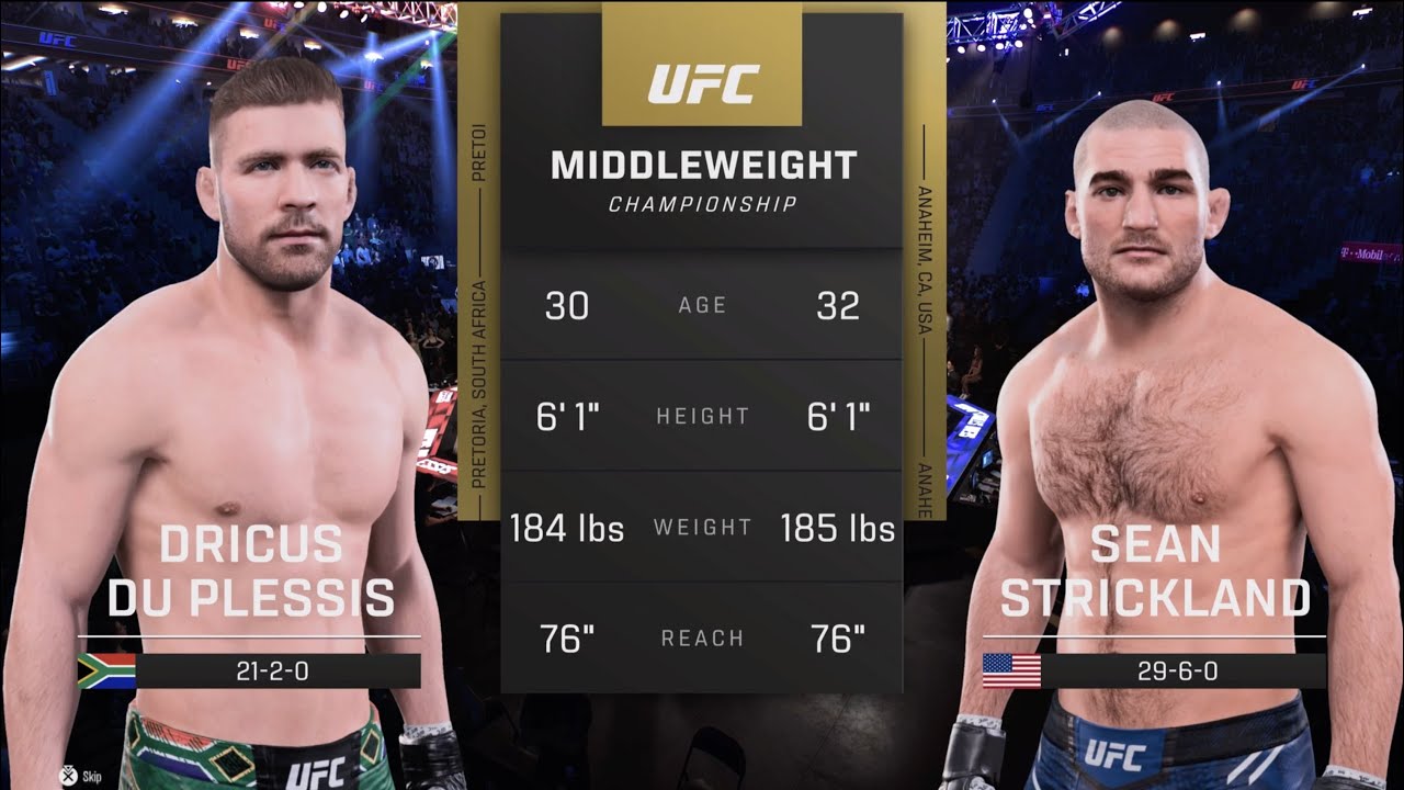 UFC 312: Du Plessis vs Strickland (UFC 5 Simulation)