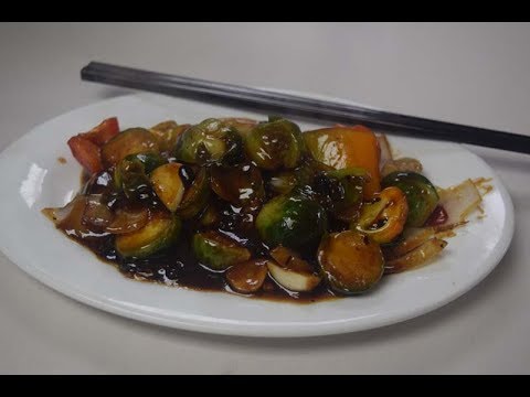 Stir fry Brussel sprouts with black bean sauce