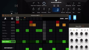 Plinky Plong - iPad AUv3 MIDI Drum Sequencer App Octachron jamming with AUM, Ruismaker and Zeeon
