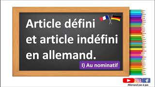Allemand débutants: Article défini et article indéfini en allemand - Part 1: au nominatif. Resimi