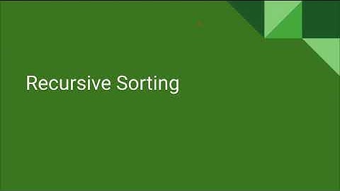 AP CS A Unit 10 Lesson 3 - Recursive Sorting