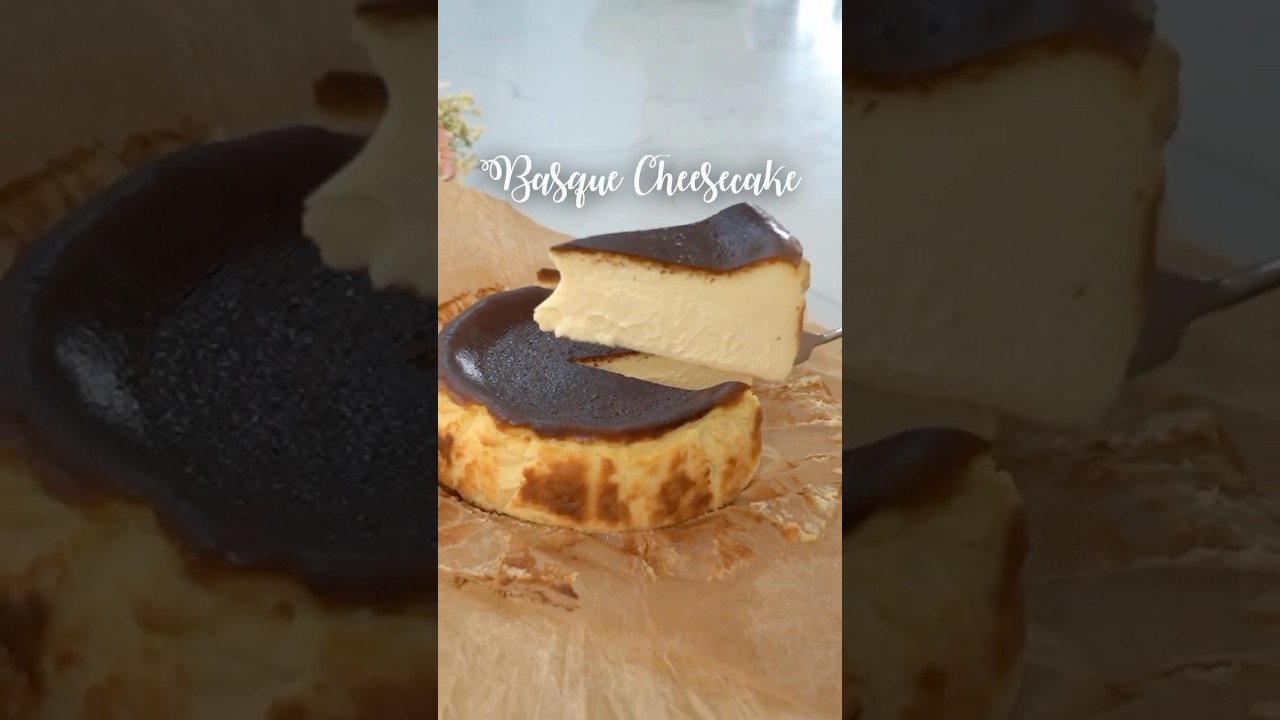 Super Easy Basque Cheesecake #recipe #baking