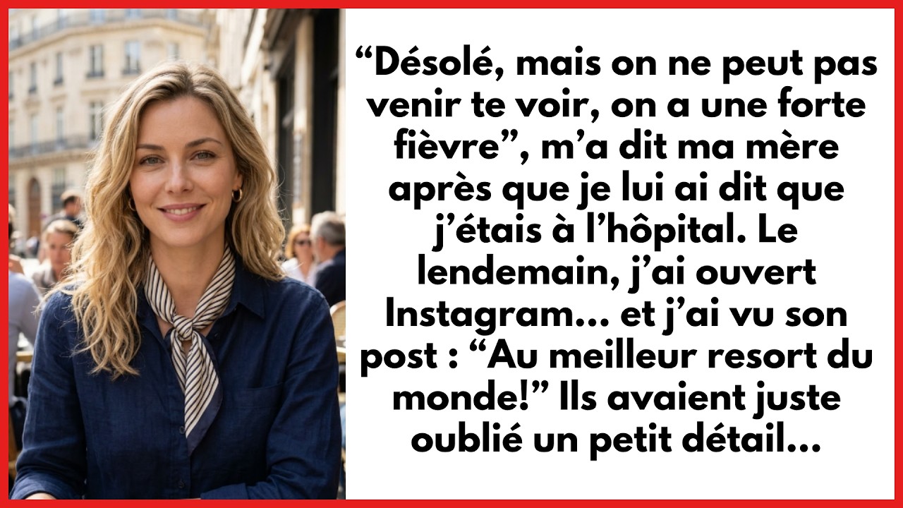 « Il faut rester trois jours à l’hôpital pour surveiller ta vésicule biliaire. » Le médecin est sorti, et j’ai appelé maman le soir même, la voix encore engourdie par les calmants. « Papa et moi...