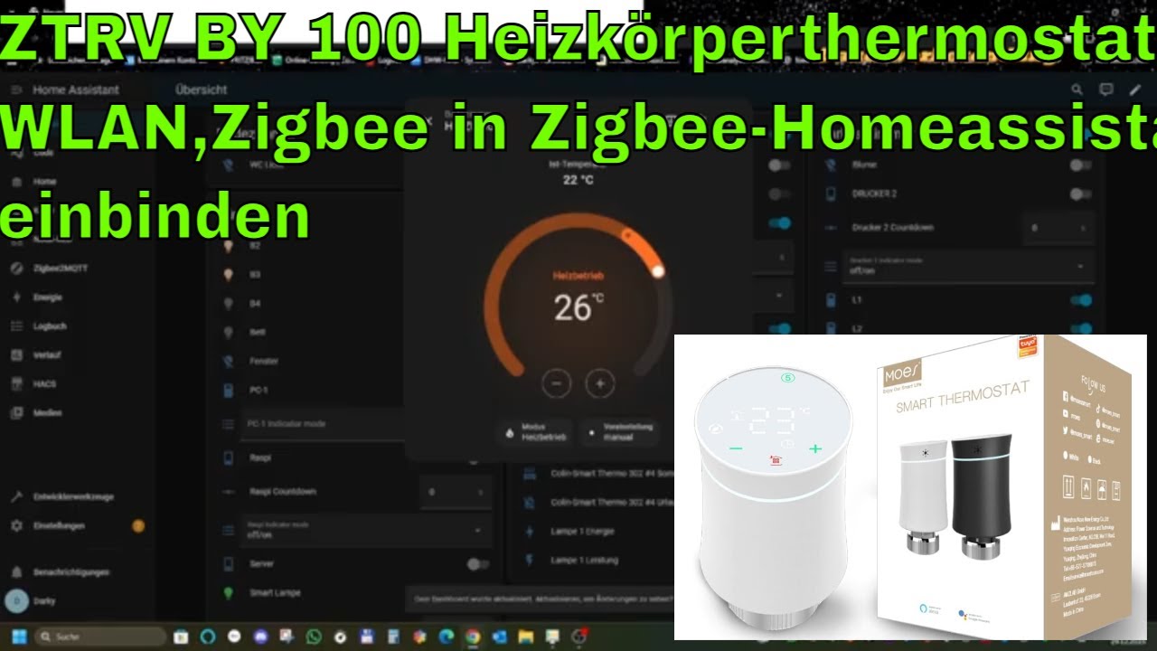 Moes ZTRV BY 100 Heizkörperthermostat WLAN,Zigbee in Zigbee-Homeassistant einbinden