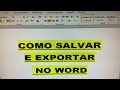 SALVAR E EXPORTAR NO WORD